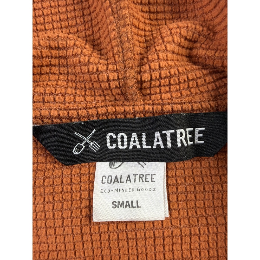 Coalatree The Baseline Midlayer Hoodie Orange Full Zip Waffle Knit Fleece Mens S - Picture 4 of 10